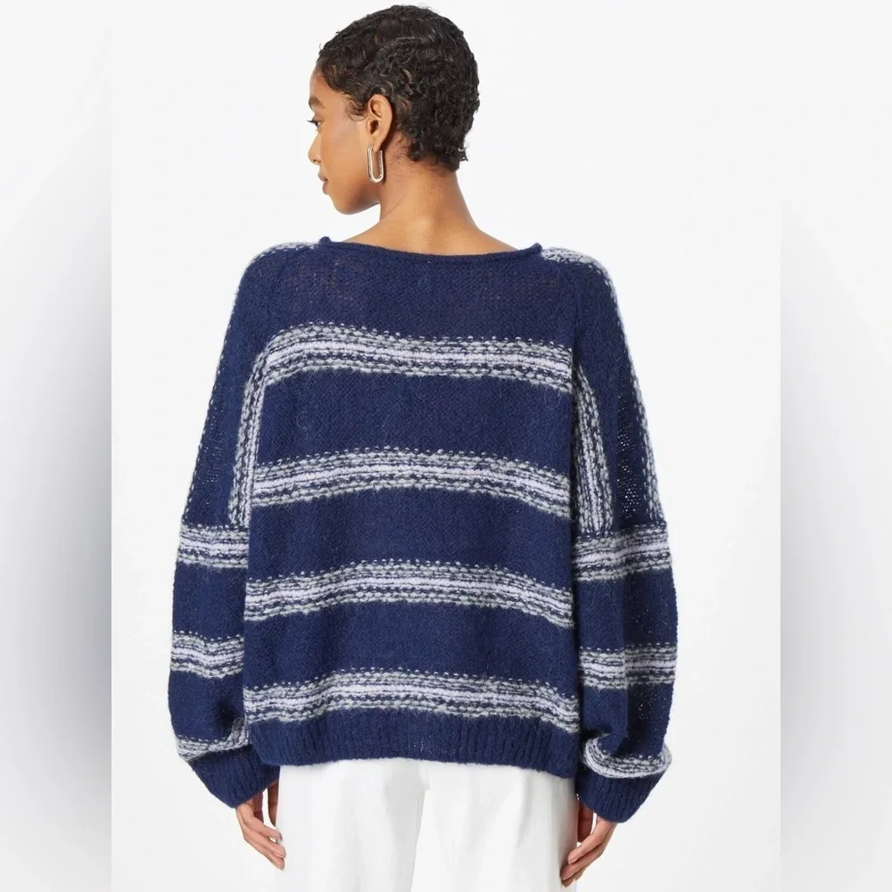 NWT Free People Striped Navy Blue Sweater sz XS